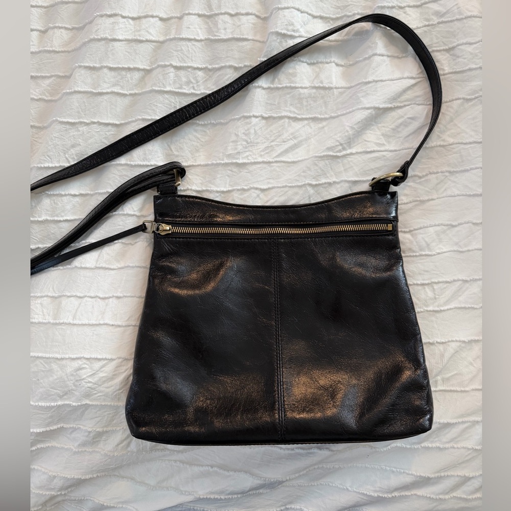 Hobo Black Leather Crossbody Bag - Classic Women's Shoulder Bag